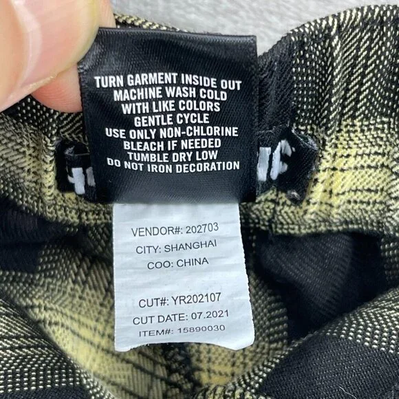 Hot Topic Yellow Black Plaid Wide Leg Cargo Pants Punk Goth Retro Y2K